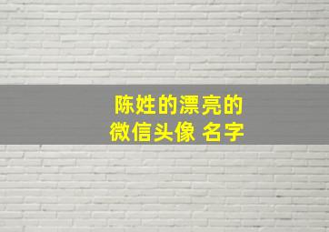 陈姓的漂亮的微信头像 名字